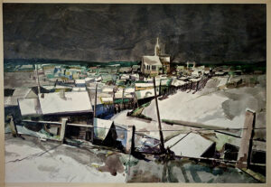 Böhmischer Winter Deckfarben auf Bütten 70 x 100 cm