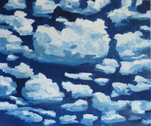 Eiswolken Öl auf Leinwand 140 x 140 cm