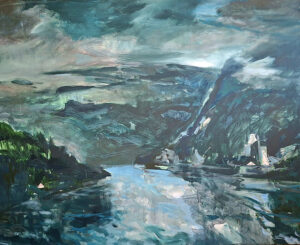 Fjord Acryl auf Leinwand 120 x 150 cm