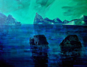 Polarnight Tusche auf Leinwand 120 x 150 cm