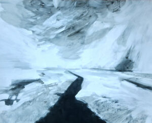 Snowstorm Im Moor Dispersin und Tusche auf Leinwand 120 x 150 cm