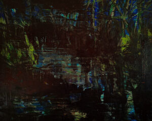 Dark River Tusche, Acryl und Öl auf Leinwand 120 x 150 cm
